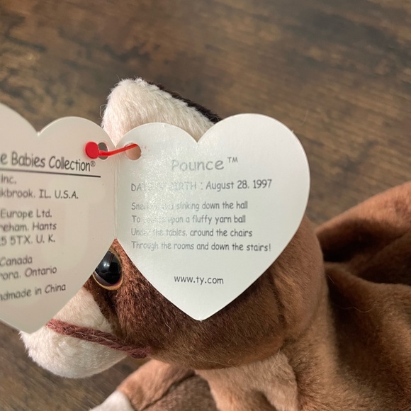 Ty Beanie Baby * Pounce the Cat * Date of birth: Aug 28, 1997 * - Picture 3 of 9